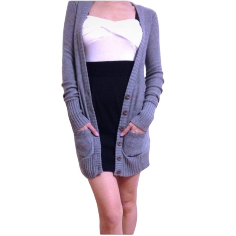 ❤️ Ruehl Grey Long Cardigan